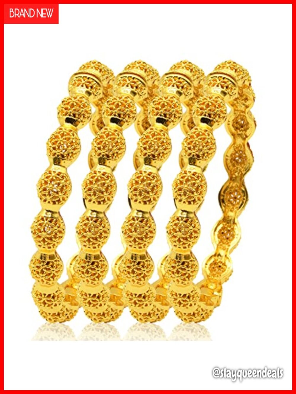 24K Gold Plated Bangle Bracelet Set Wedding Bridal Indian Bollywood Jewelry